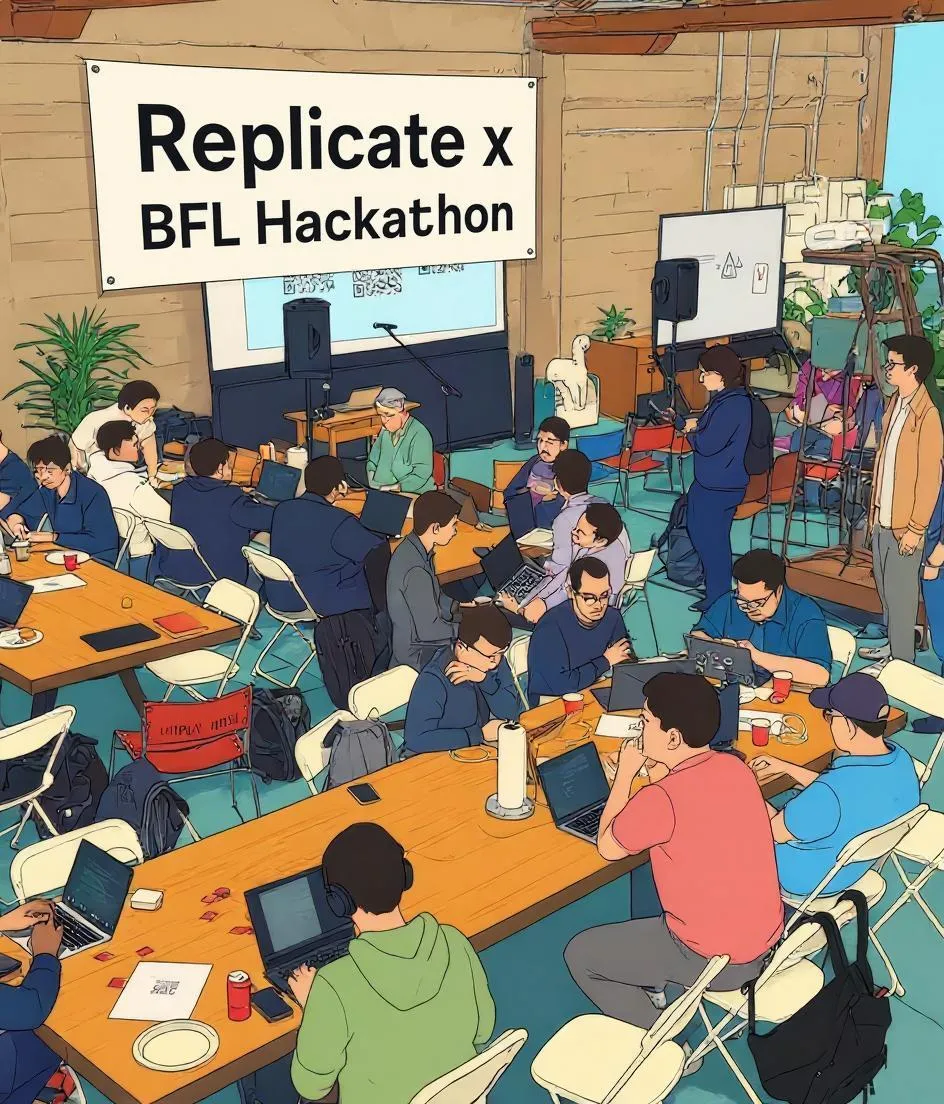 FLUX.1 Kontext hackathon participants working on their projects