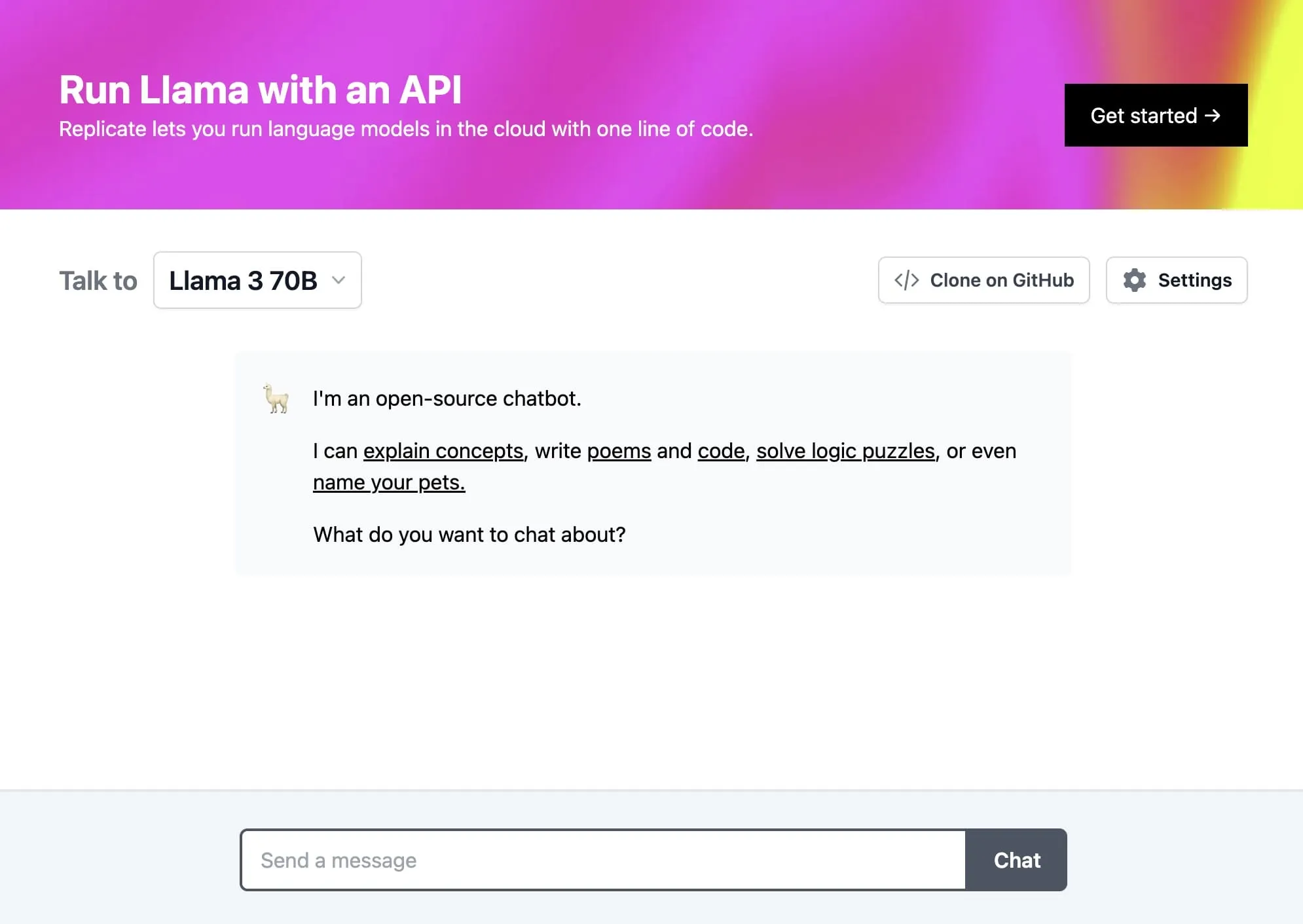 Llama chat