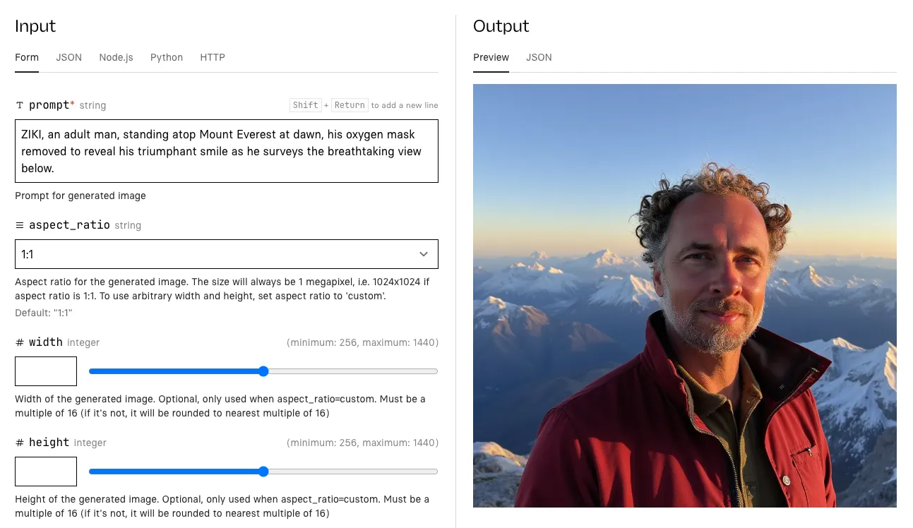 Run your new fine-tuned model from the Replicate web playground.